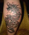 chinese dragon pic tattoo on calf